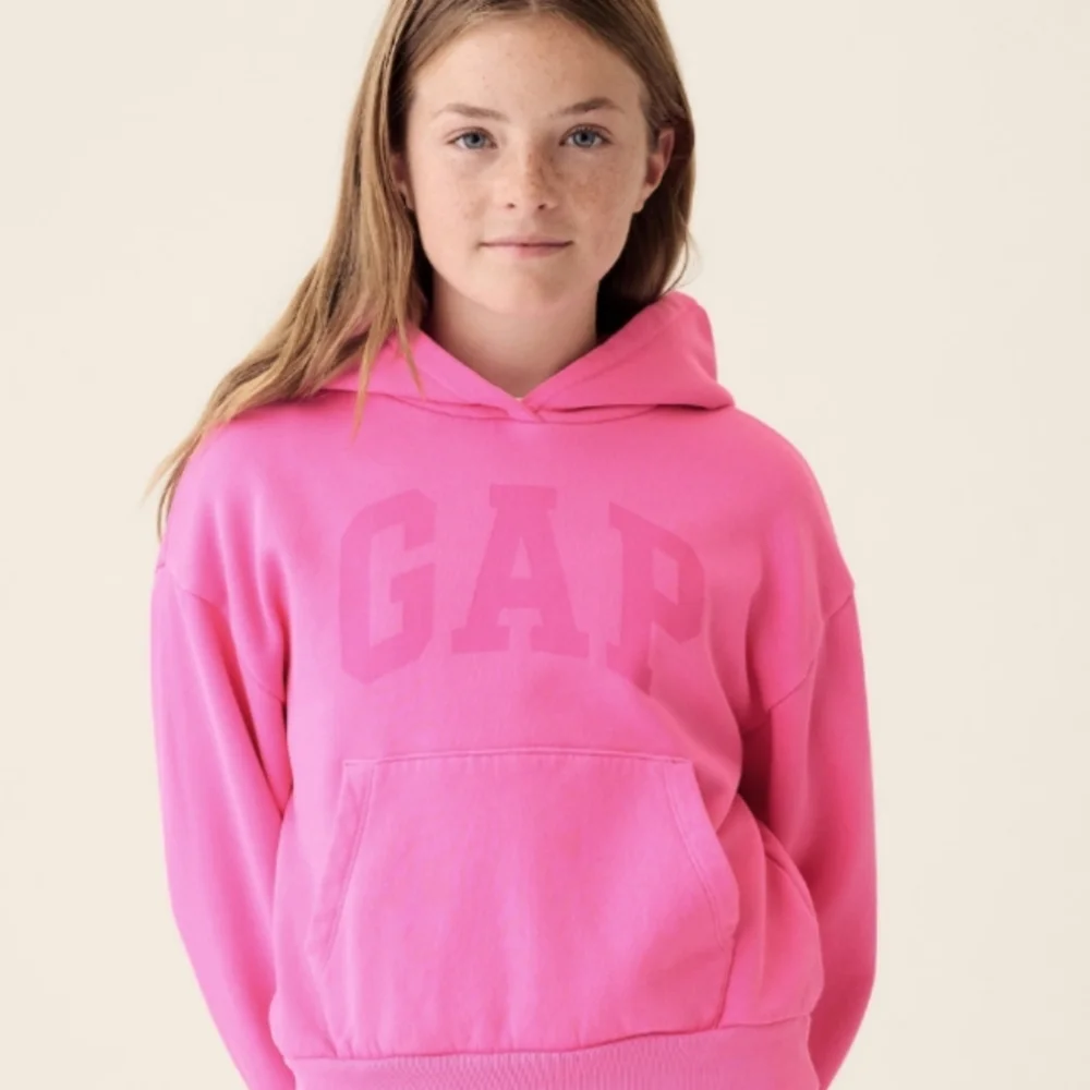 GAP Kids Happy Pink Soft Cotton Blend Relaxed Fit Hoodie, M